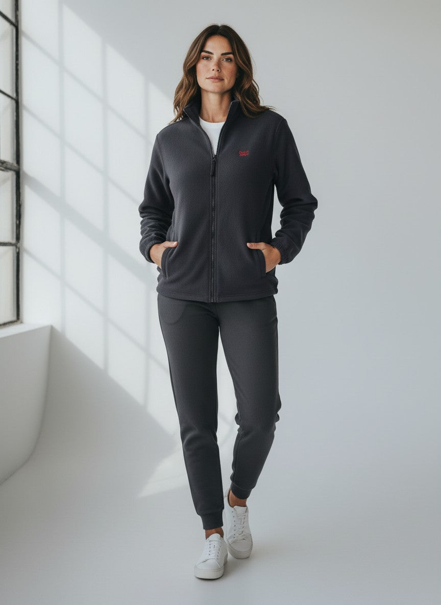 Power Fleecejacke – rote Stickerei
