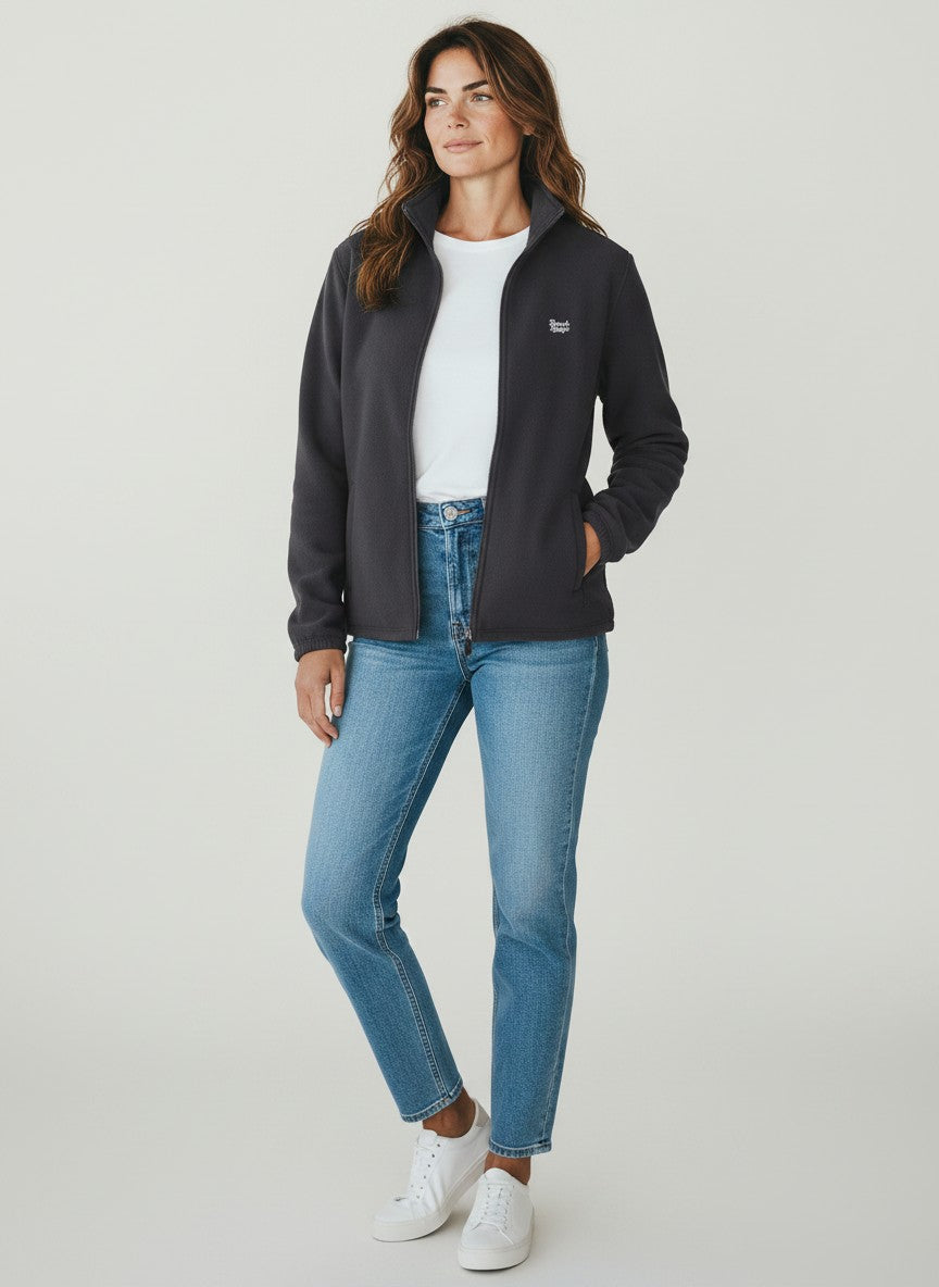 Signature Fleecejacke – weiße Stickerei