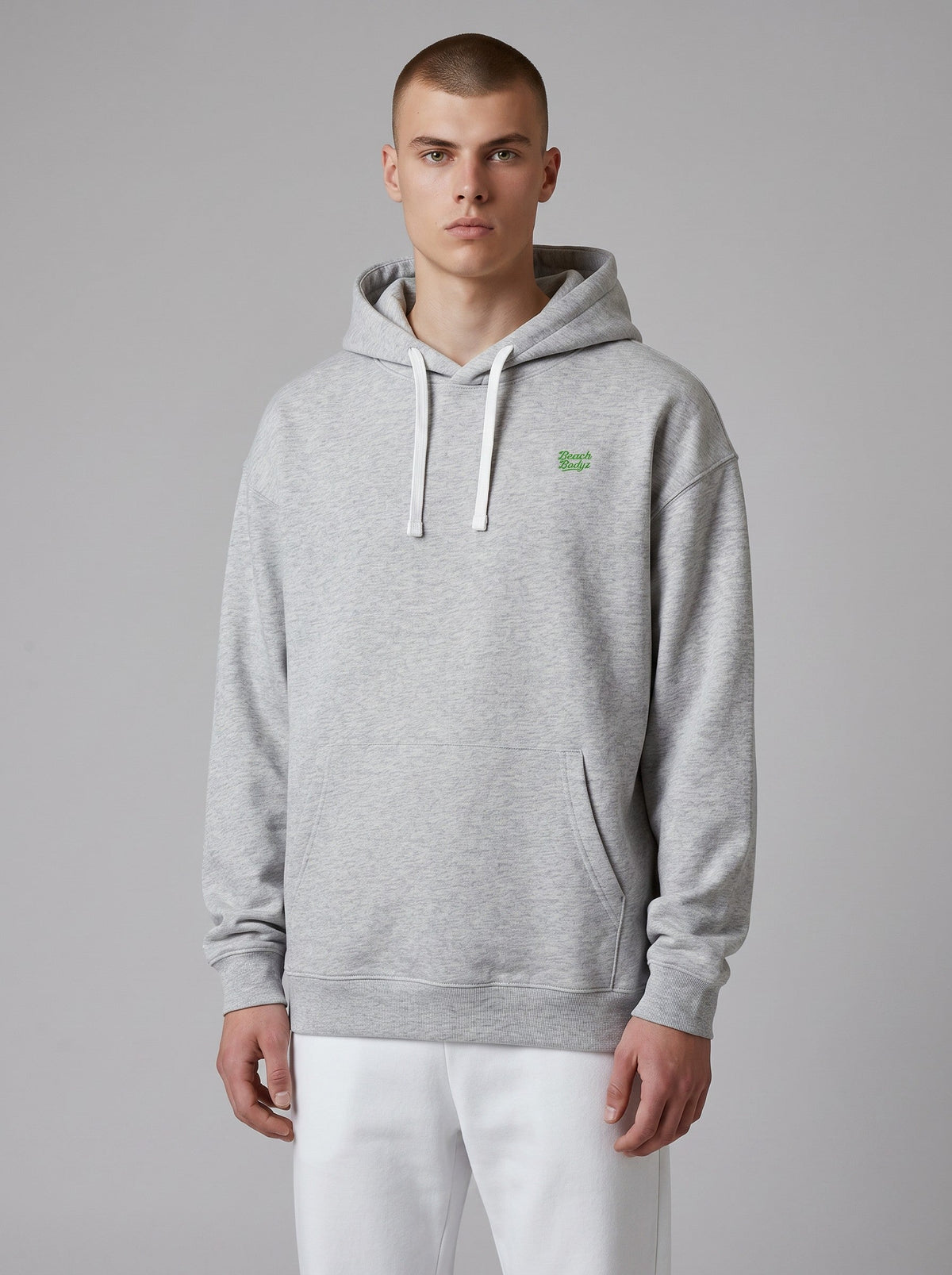 Monster Oversize Hoodie 350 g/m² – Bio-Baumwolle, grüne Stickerei