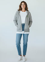 Core Zip Hoodie 350 g/m² – Bio-Baumwolle, grüne Stickerei