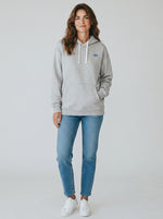 Motion Oversize Hoodie 350 g/m² – Bio-Baumwolle, blaue Stickerei
