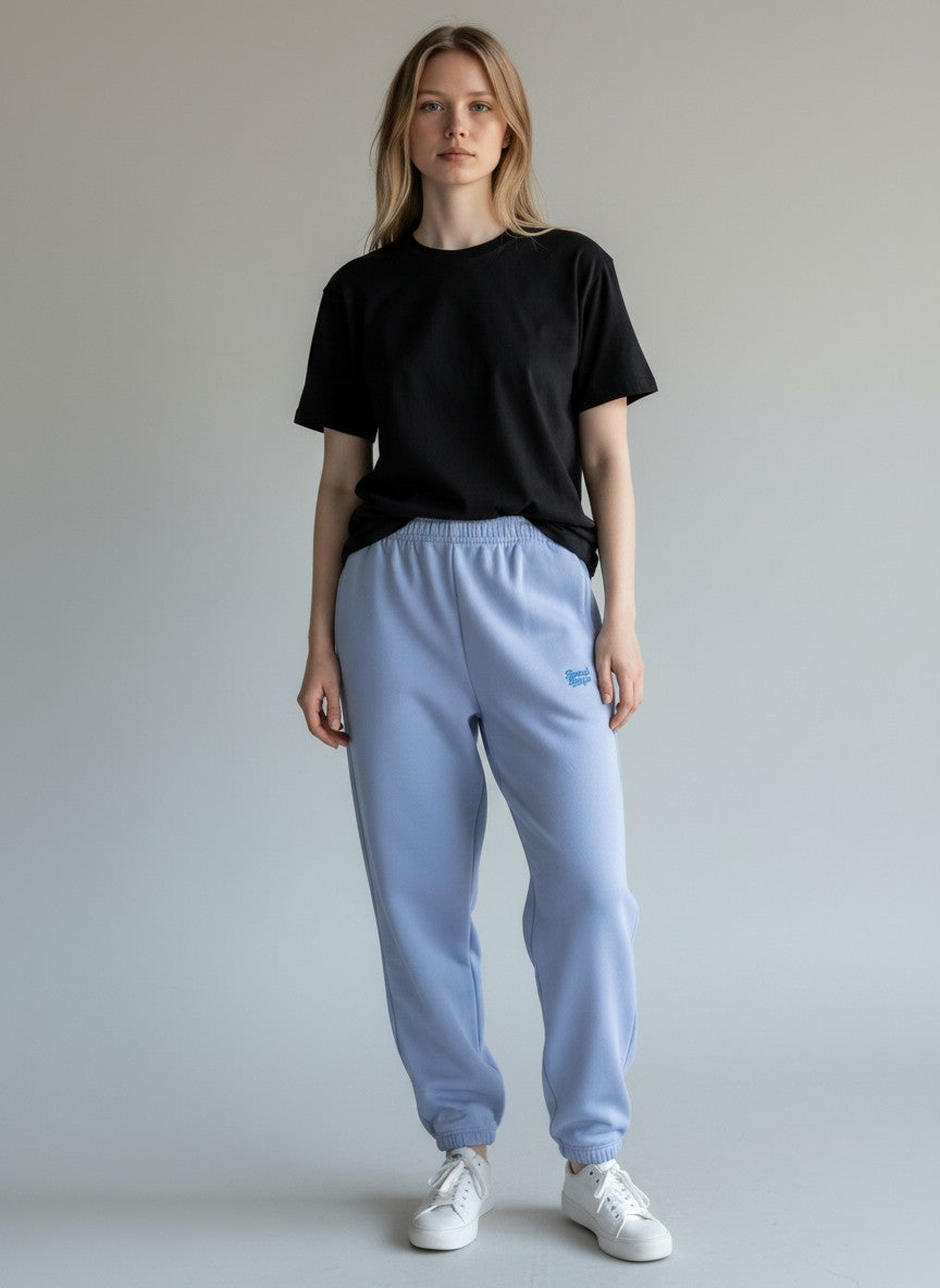 Motion Fluffy Jogginghose – blaue Stickerei