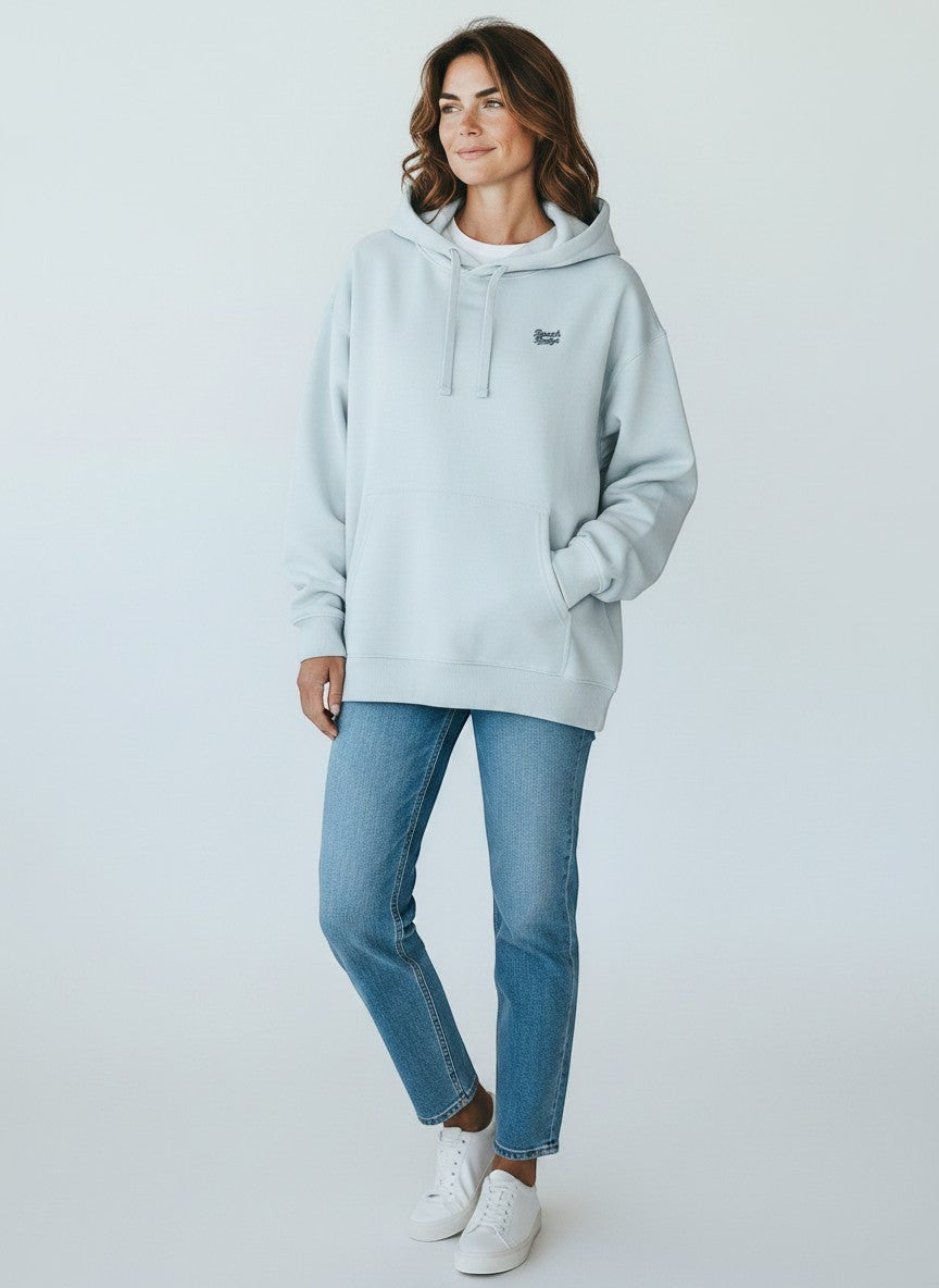 Form Oversize Hoodie 350 g/m² – Bio-Baumwolle, schwarze Stickerei