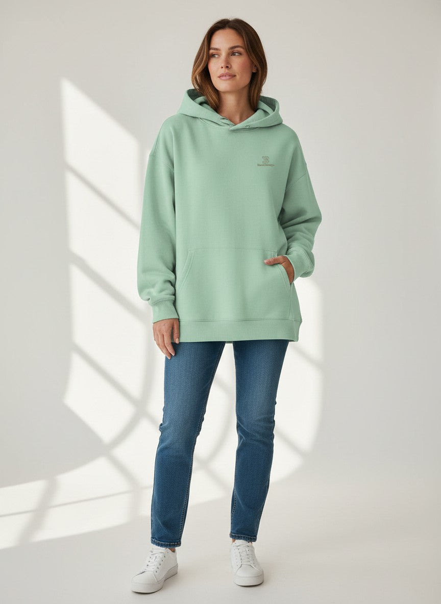 Silence Oversize Hoodie 350 g/m² – Bio-Baumwolle, goldene Stickerei