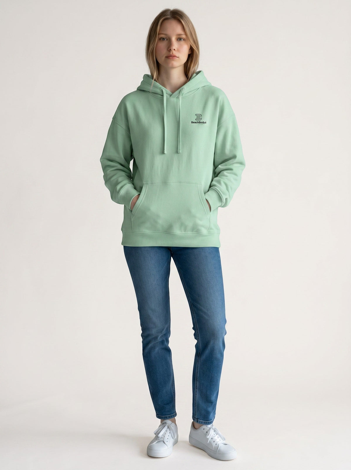 Standard Oversize Hoodie 350 g/m² – Bio-Baumwolle, schwarze Stickerei