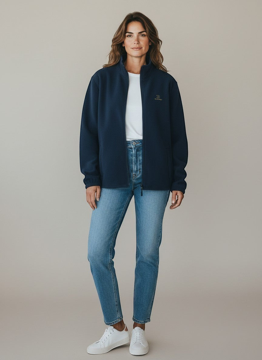 Silence Fleecejacke – goldene Stickerei