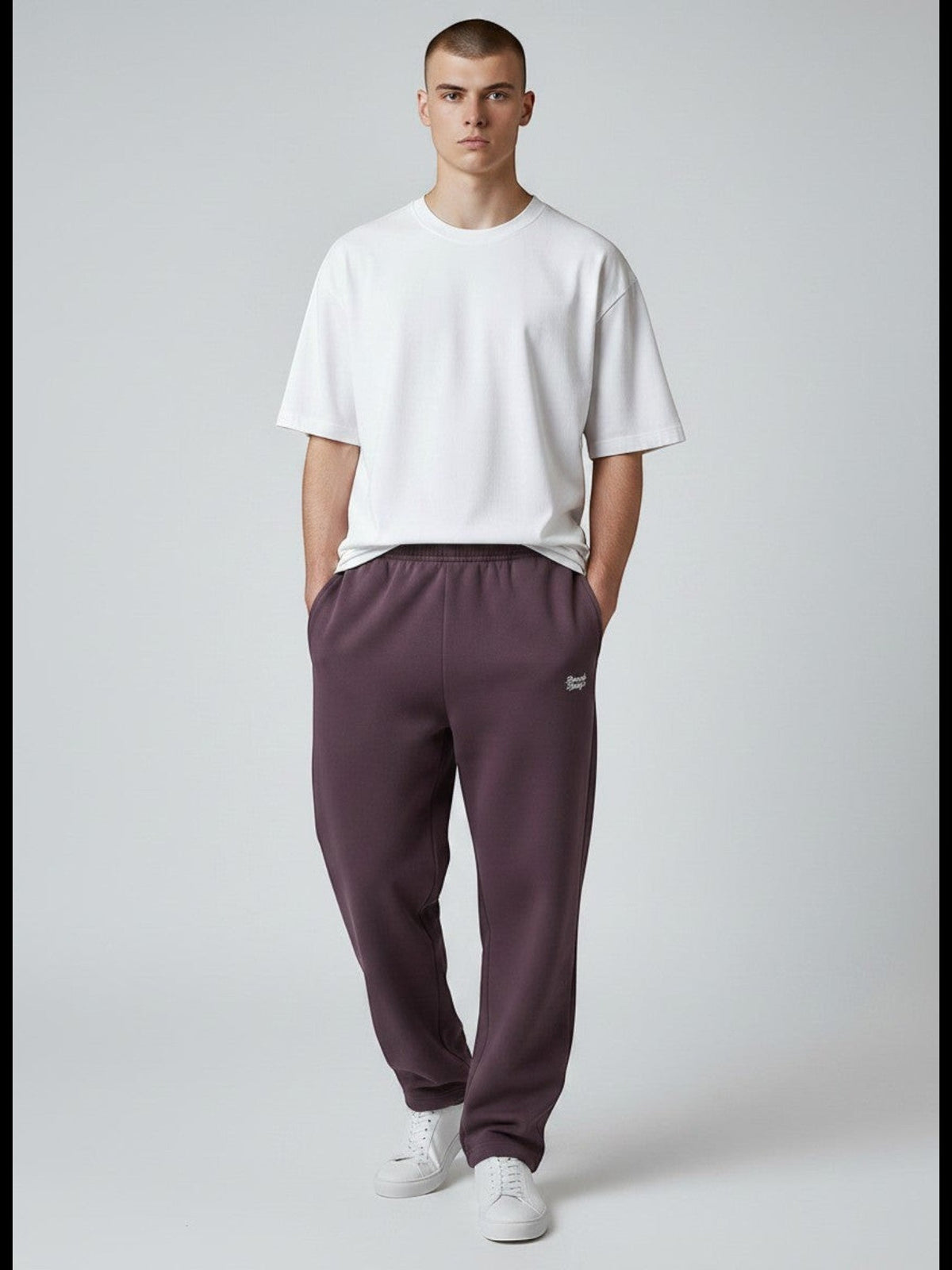 Signature Fluffy Jogginghose – weiße Stickerei