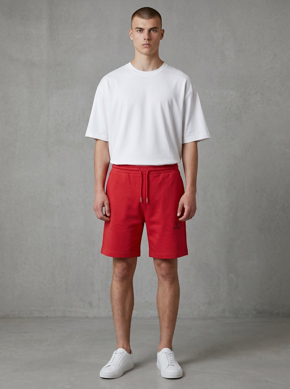 Standard Sweatshorts 300 g/m² – schwarze Stickerei
