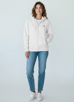 Power Zip Hoodie 350 g/m² – Bio-Baumwolle, rote Stickerei