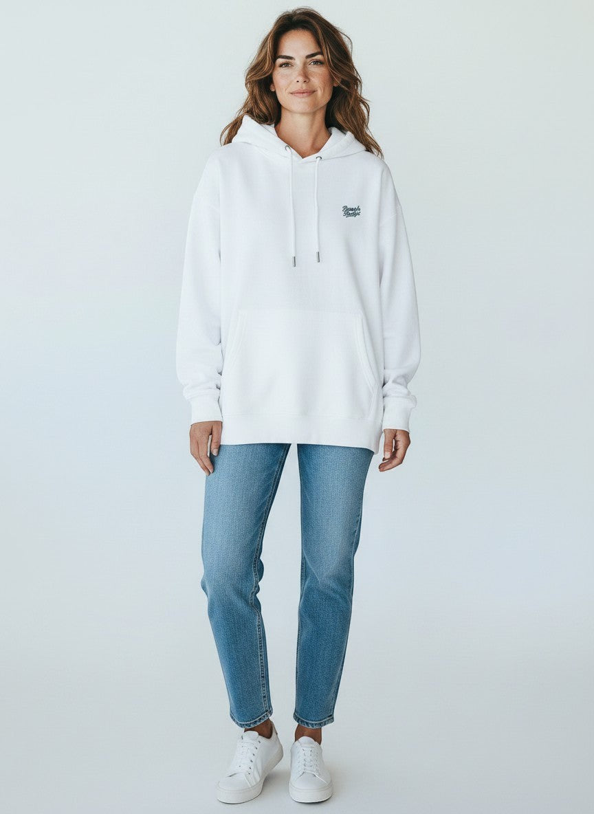 Form Oversize Hoodie 350 g/m² – Bio-Baumwolle, schwarze Stickerei