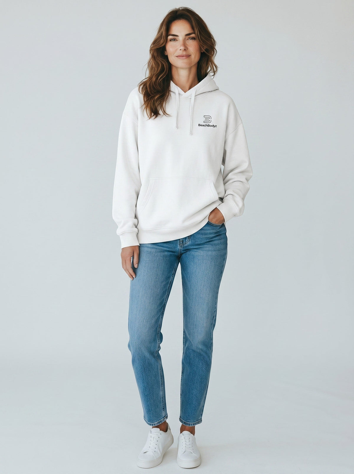Standard Oversize Hoodie 350 g/m² – Bio-Baumwolle, schwarze Stickerei