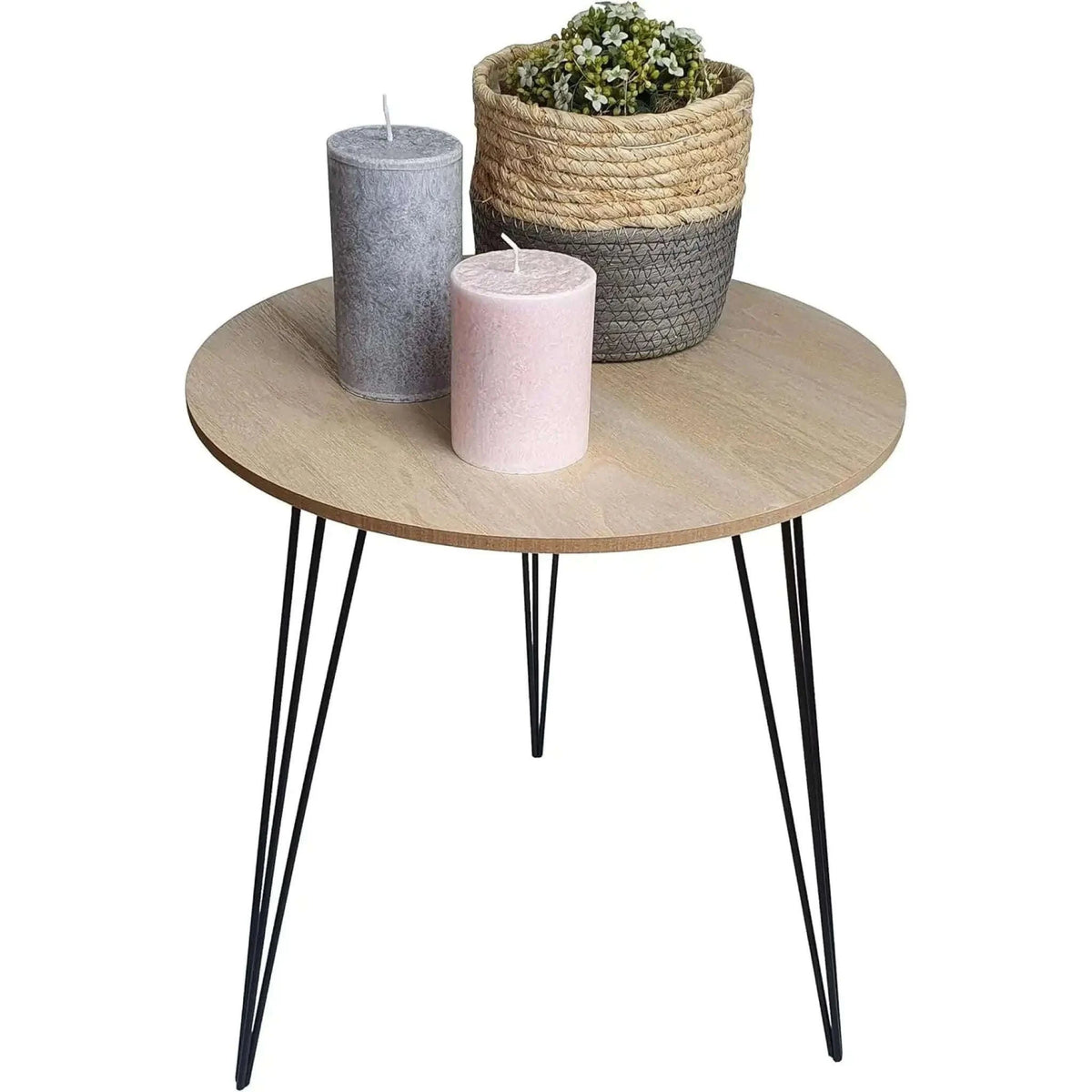 Beistelltisch Couchtisch rund Holz Metall Tisch Nachttisch Holztisch Ø 40 cm Namma Markt