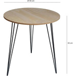 Beistelltisch Couchtisch rund Holz Metall Tisch Nachttisch Holztisch Ø 40 cm Namma Markt