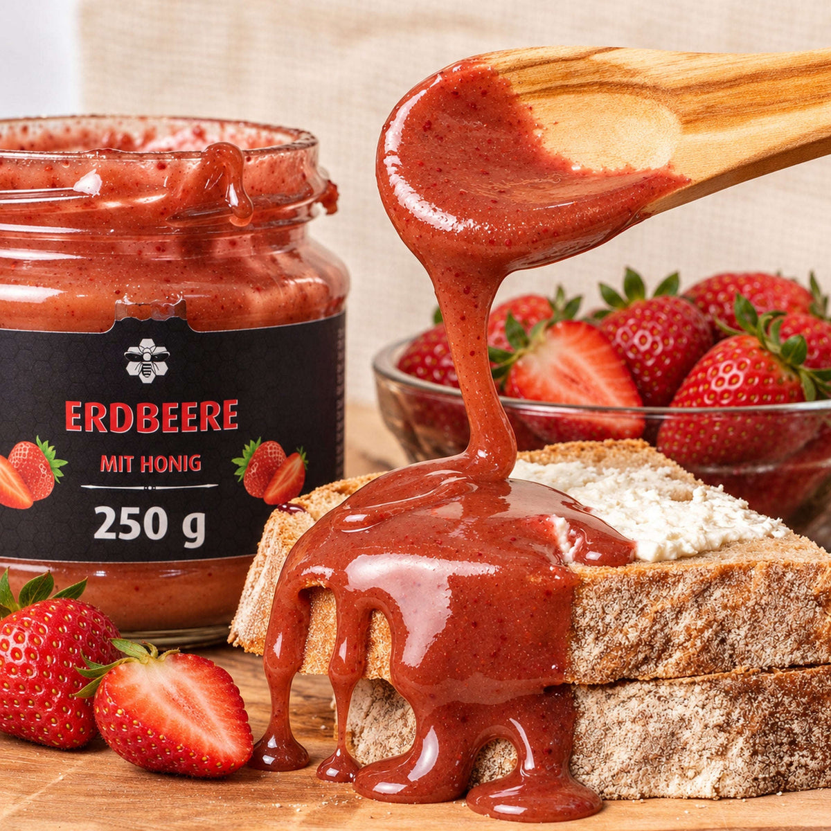 Erdbeere mit Honig - fruchtig, süß & cremig | 250g Namma Markt