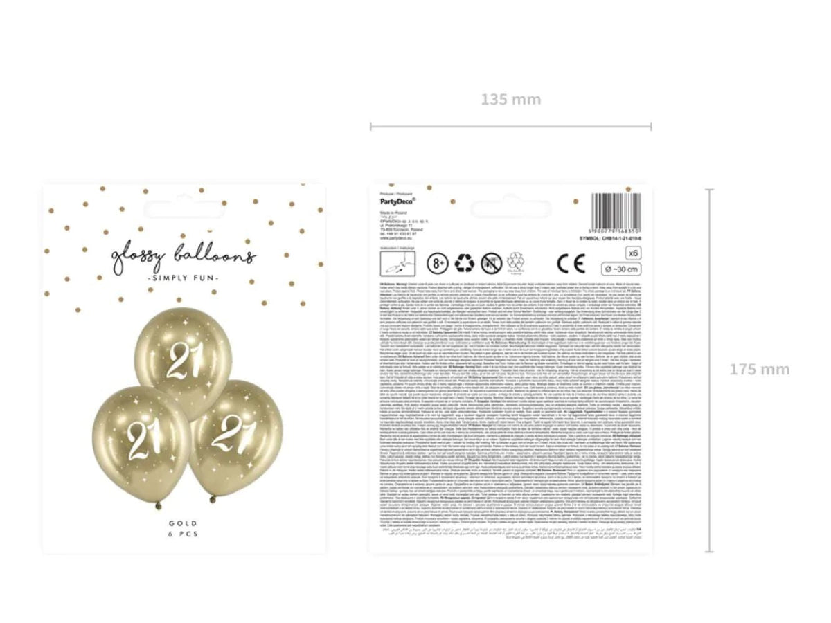 Luftballon Ø30cm "Happy Birthday" Gold | 6 Stk. #21
