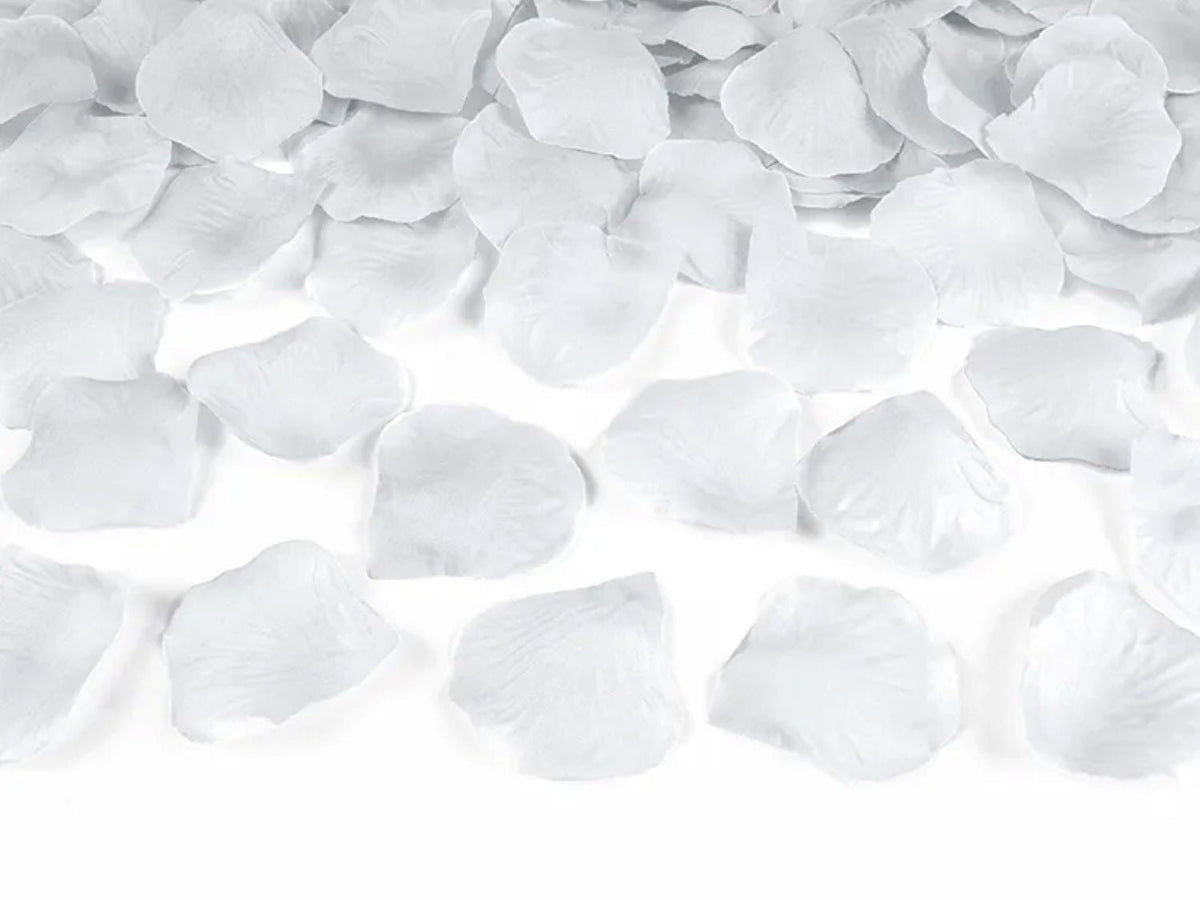 100 Rosenblätter aus Stoff - Ø 5cm | Silber