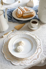 Tischsets Weiß Gold-Ornament 35,5 cm | 6 Stück