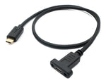 USB 3.1 Kabel 50 cm Typ C Stecker zu Buchse Schraube in Schwarz | System-S