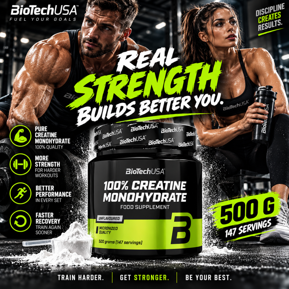 BioTech Creatine Monohydrate 500g Dose