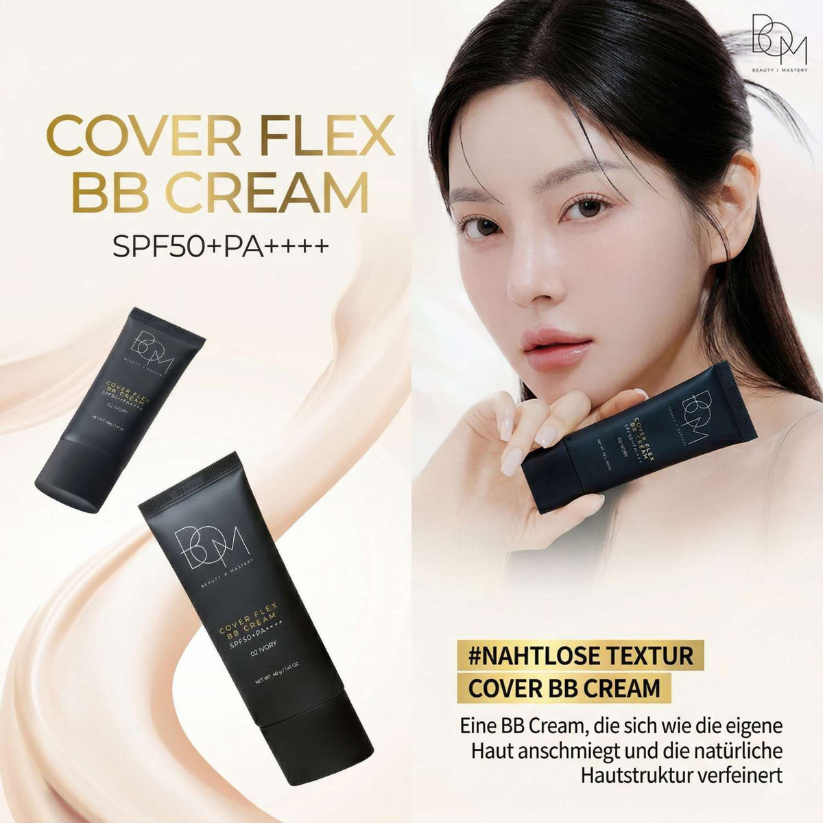 BOM Cover Flex BB Cream SPF50+PA++++ 03 Beige 40 g