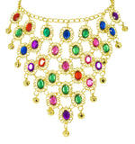 Goldene Strass Halskette "Orient" | Mehrfarbig