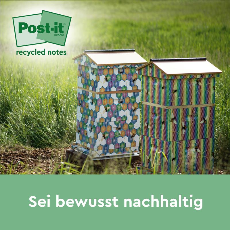 Post-it® Recycling Notes, 38 mm x 51 mm, 100 Blatt/Block, 100% PEFC