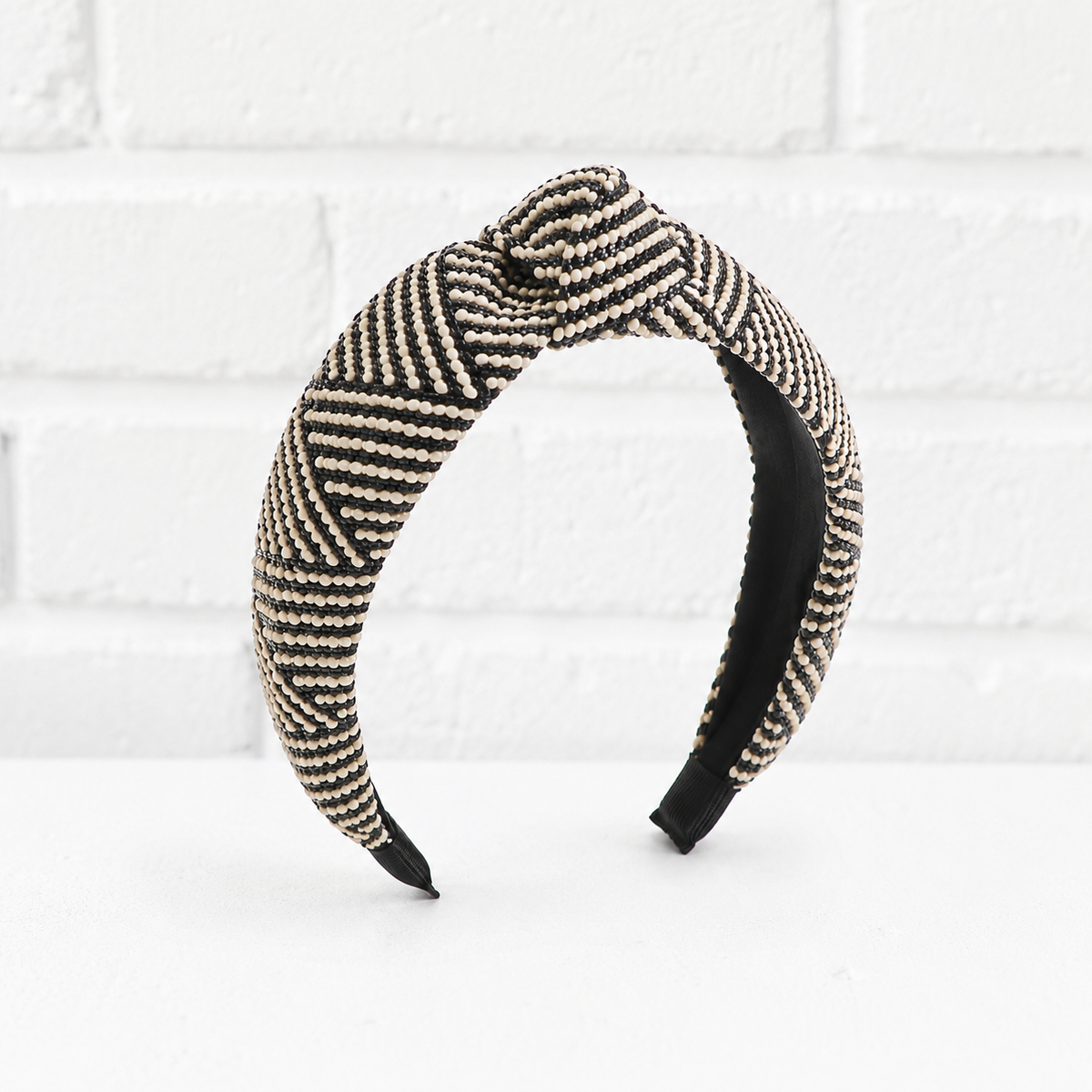 Boho-Stroh-Rattan Haarreifen mit Knotendetai- VERDANT WINTER