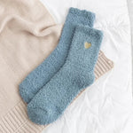 Flauschige Crew Socks Herz- Blue - 360°