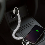 Spiralkabel USB-C auf USB-A (USB 2.0-kompatibel), 100–200 cm, Weiß | System-S