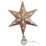 Christbaumspitze 35cm Baumspitze Weihnachten Metall Glitzer LED Stern B-WARE