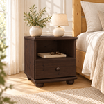 Claudia Kiefer Nachttisch Massivholz mit 1-Schublade und 1 Regal | 100% Bio Kiefer