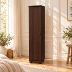 Claudia Kleiderschrank Bio Kiefer 45 cm Tiefe | 1-Türig mit 4 Regalen aus 100% Massivholz
