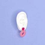 Colorblock Circle Ohrstecker in pink & rosa