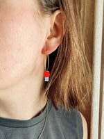 Dots mit Stick Hoops aus Edelstahl flieder feuerrot