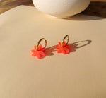 Neon Orange Margarite Edelstahl Hoops