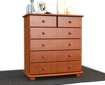 Anika Kommode Massivholz aus 100% Bio Kiefer | 6-Schubladen Sideboard für modernen Wohnstil