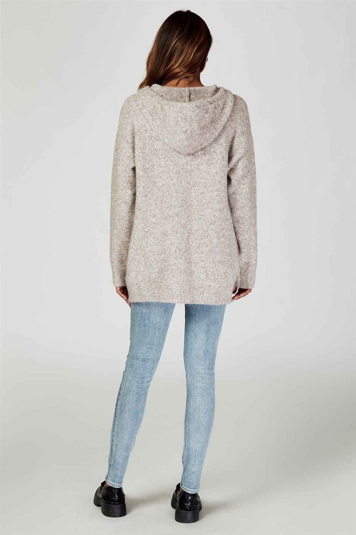 Knit Hoodie In Beige