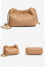 Braided Crossbody Small Dumpling Bag In Camel