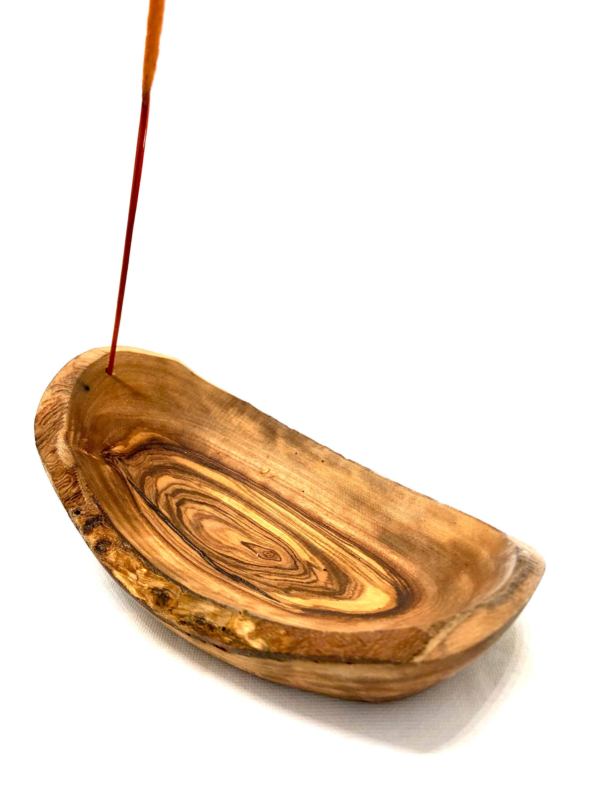 Olivenholz - Räucherstäbchenhalter - oval rustikal - 16 cm