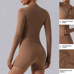 Autumn High Elastic Gym Sports Top Women Long Sleeve Cardigan Slim-fit Zipper Namma Markt