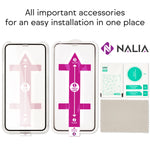NALIA (2x) Glas & Applikator kompatibel mit iPhone 11 Pro Max/ Xs Max, 9H Full-Screen Schutzglas mit Schablone für einfache Installation, Handy Displayschutz Tempered Glass - Transparent (schwarz)