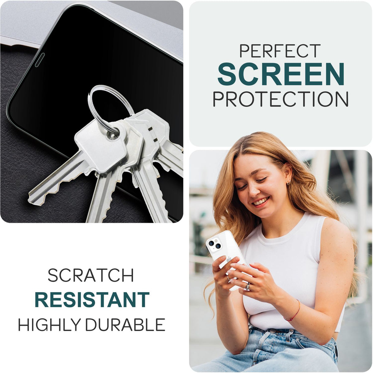 NALIA 2x Schutzglas & 1x Schablone - Set kompatibel mit iPhone 15 Plus Glas, 9H Full-Screen Glasfolie [Case-Friendly], Applikator einfache Installation, Transparenter Displayschutz mit schwarzem Rand