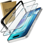 NALIA 2x Schutzglas & 1x Schablone - Set kompatibel mit iPhone 15 Pro Max Glas, 9H Full-Screen Glasfolie [Case-Friendly] Applikator einfache Installation, Displayschutz Transparent mit schwarzem Rand