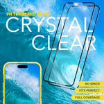 NALIA 2x Schutzglas & 1x Schablone - Set kompatibel mit iPhone 15 Pro Max Glas, 9H Full-Screen Glasfolie [Case-Friendly] Applikator einfache Installation, Displayschutz Transparent mit schwarzem Rand