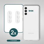 NALIA [2 Stück] Kamera-Schutzglas kompatibel mit Samsung Galaxy S24 Glas, Klarer Robuster Linsen-Schutz für Rückkamera, Gehärtete Glasfolie mit Zwischenraum-Abdeckung, Transparenter Kameraschutz