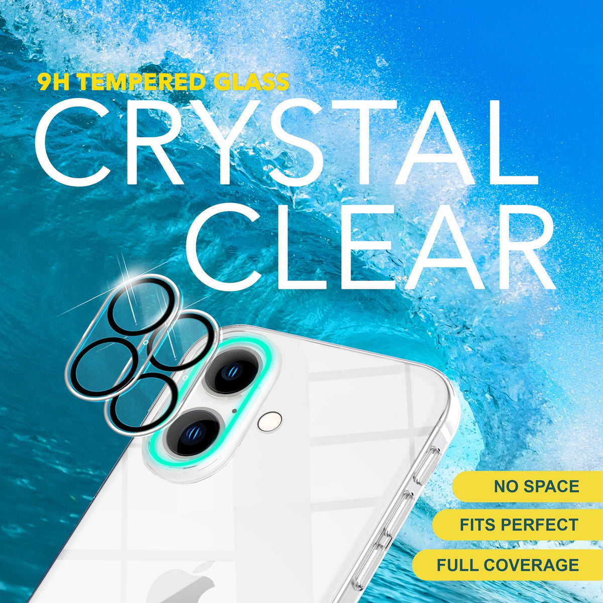 NALIA 2x Kamera-Schutzglas kompatibel mit iPhone 16 Plus Glas, Klarer Linsen-Schutz für Rückkamera, Kameraglas 9H Tempered Glass Protector Glasfolie Zwischenraum-Abdeckung, Kameraschutz Transparent