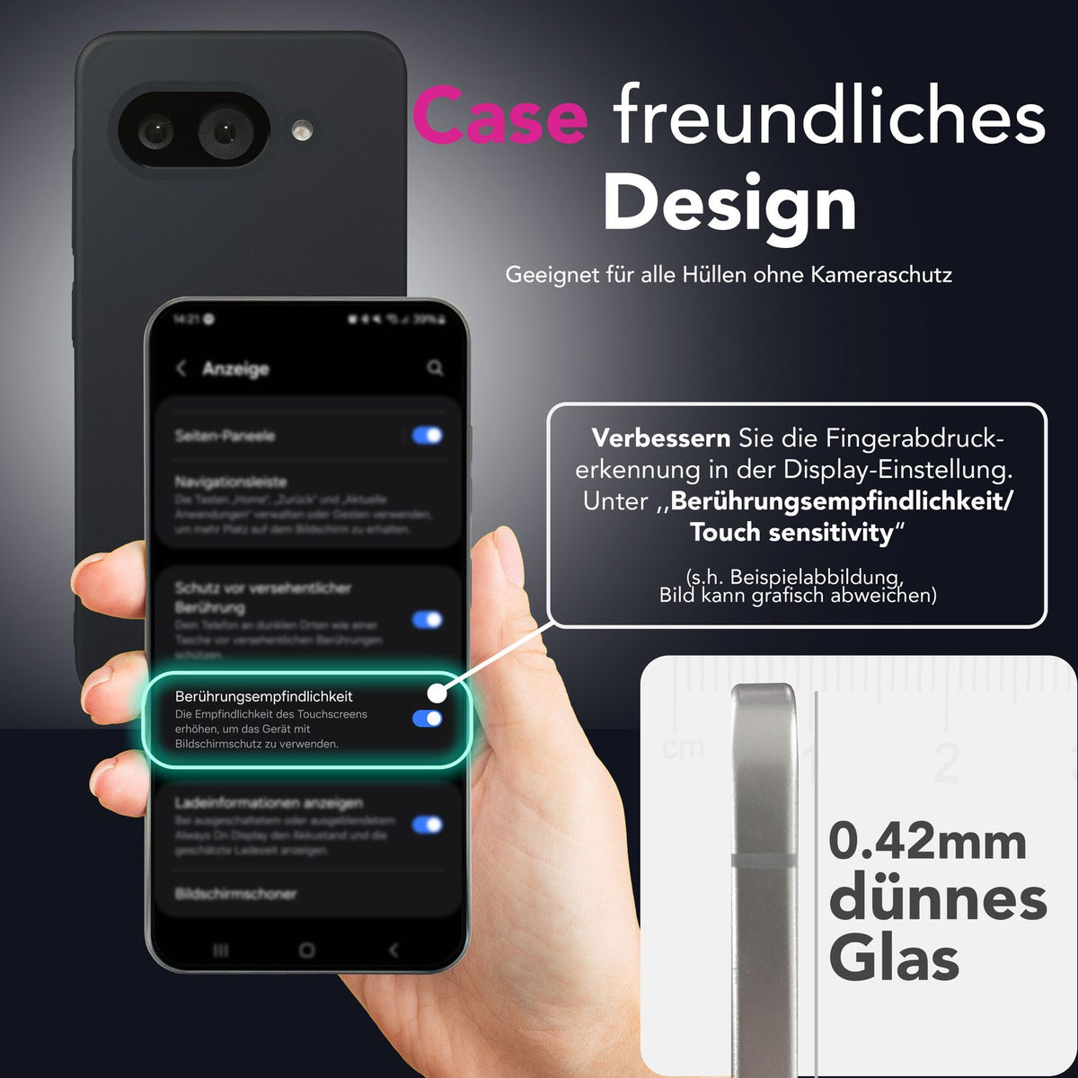NALIA Blickschutzglas für Google Pixel 9a – Härte 9H & Robust – ANTISPYX (Privacy Full-Cover) – Marke aus Berlin