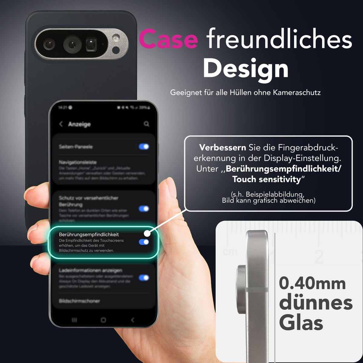 NALIA 2x Schutzglas für Google Pixel 9 / 9 Pro – Full-Screen Schutz 9H & Hüllenfreundlich – ARMORGLASSX (Display Glasfolie Transparent & 9H Härte) – Marke aus Berlin