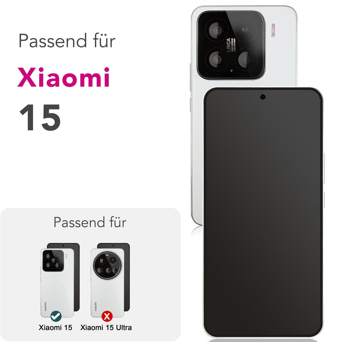NALIA Blickschutzglas für Xiaomi 15 – Härte 9H & Robust – ANTISPYX (Privacy Full-Cover) – Marke aus Berlin