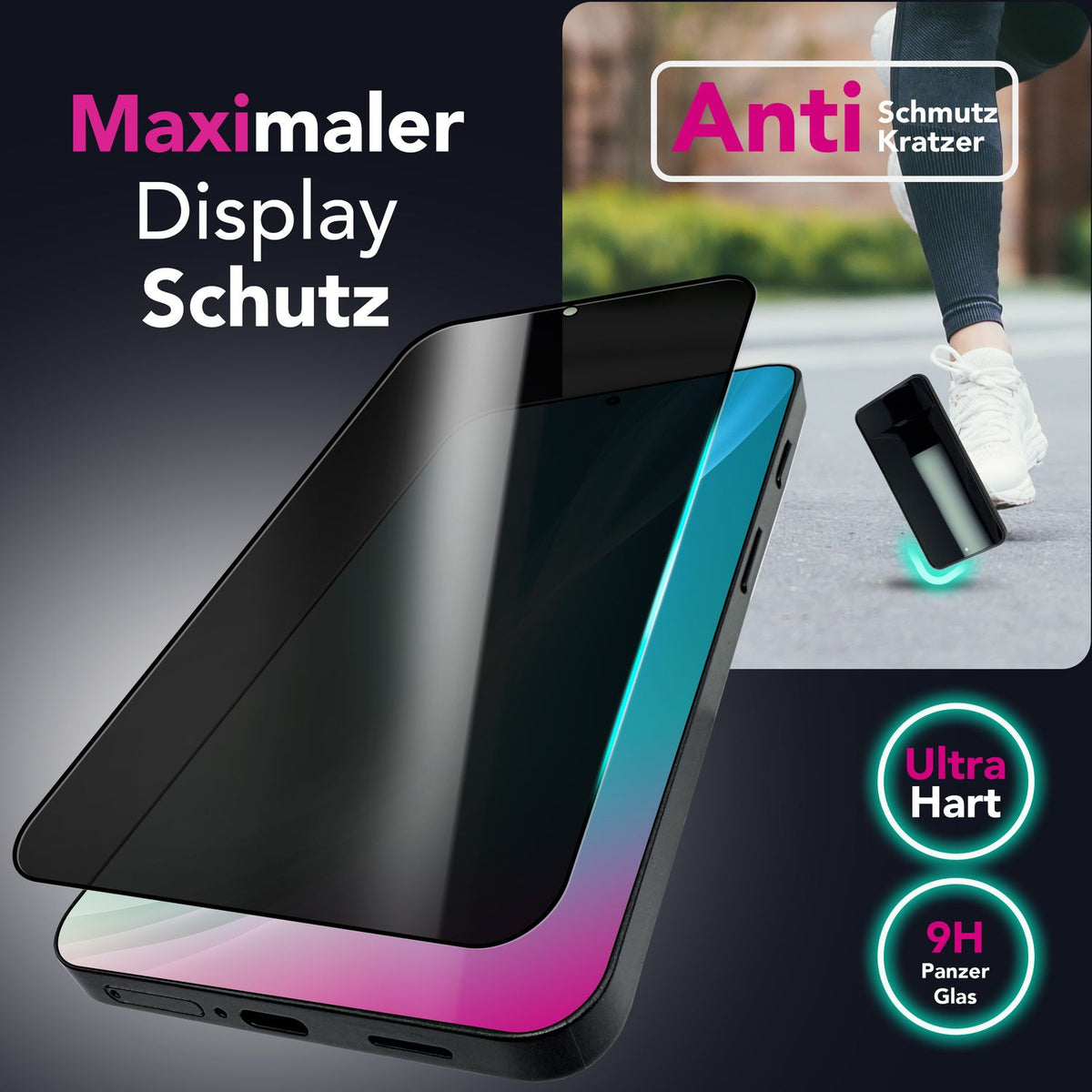 NALIA Blickschutzglas für Xiaomi 15 – Härte 9H & Robust – ANTISPYX (Privacy Full-Cover) – Marke aus Berlin
